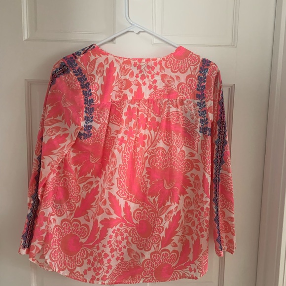 J. Crew Pink and Blue Relaxed Blouse - Picture 2 of 3